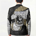 Personalized Magpie Football Blazer Easter Egg Pattern Monochrome Tribal Dot Art Style