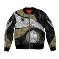 Personalized Magpie Football Bomber Jacket Easter Egg Pattern Monochrome Tribal Dot Art Style