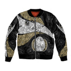 Personalized Magpie Football Bomber Jacket Easter Egg Pattern Monochrome Tribal Dot Art Style
