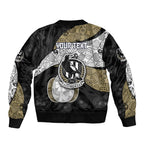 Personalized Magpie Football Bomber Jacket Easter Egg Pattern Monochrome Tribal Dot Art Style