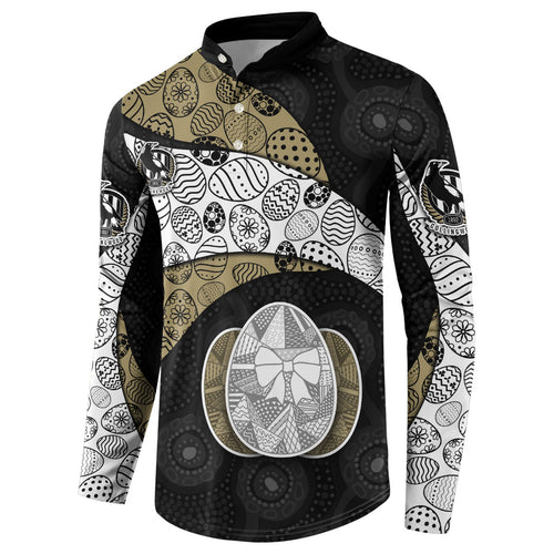 Personalized Magpie Football Button Sweatshirt Easter Egg Pattern Monochrome Tribal Dot Art Style