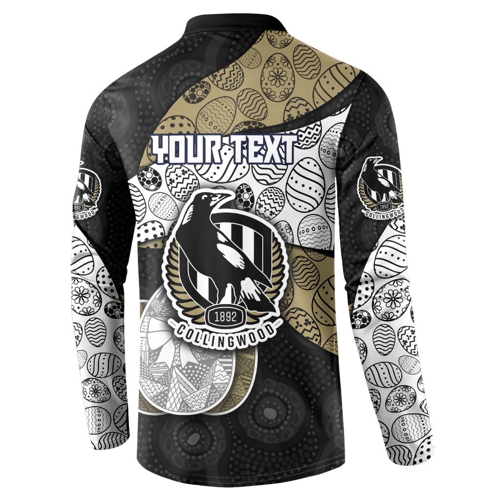 Personalized Magpie Football Button Sweatshirt Easter Egg Pattern Monochrome Tribal Dot Art Style