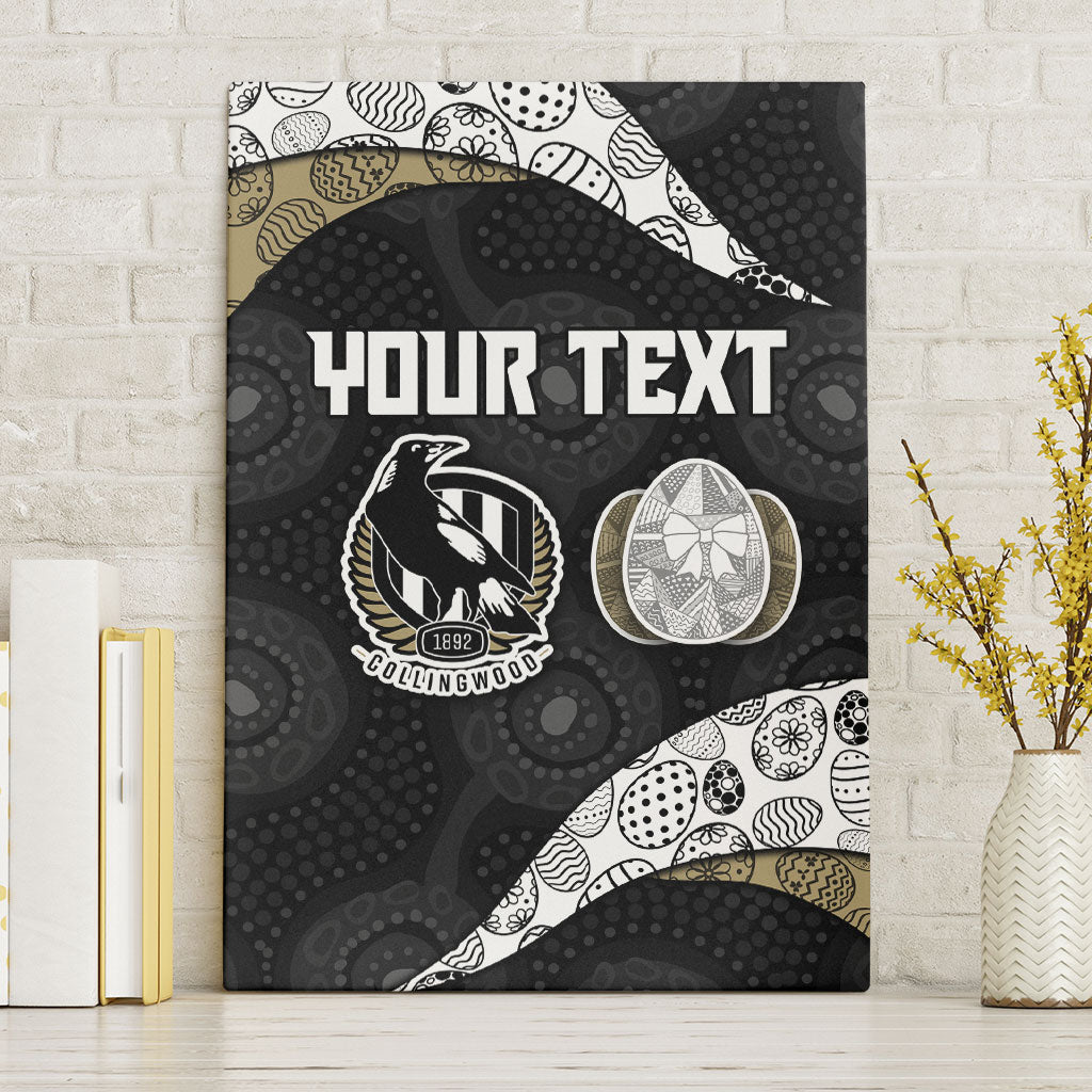 Personalized Magpie Football Canvas Wall Art Easter Egg Pattern Monochrome Tribal Dot Art Style