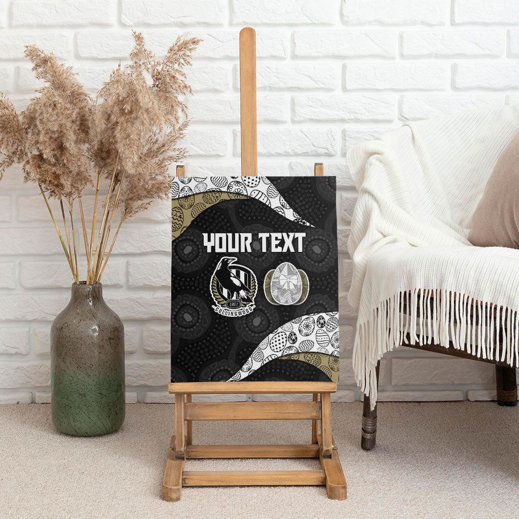 Personalized Magpie Football Canvas Wall Art Easter Egg Pattern Monochrome Tribal Dot Art Style