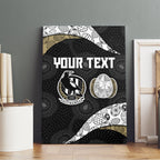 Personalized Magpie Football Canvas Wall Art Easter Egg Pattern Monochrome Tribal Dot Art Style