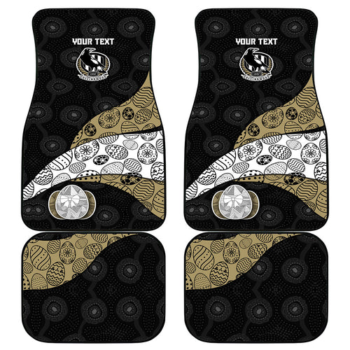 Personalized Magpie Football Car Mats Easter Egg Pattern Monochrome Tribal Dot Art Style