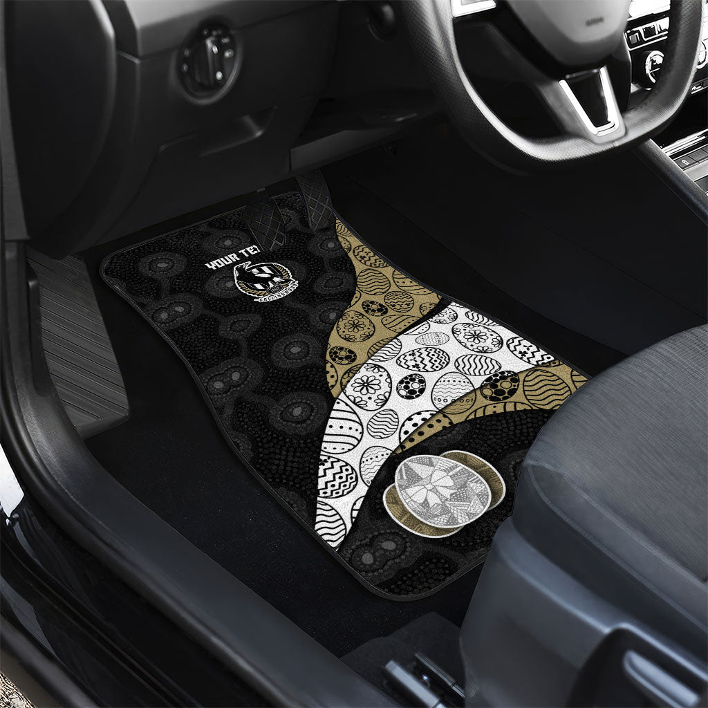 Personalized Magpie Football Car Mats Easter Egg Pattern Monochrome Tribal Dot Art Style