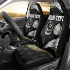 Personalized Magpie Football Car Seat Cover Easter Egg Pattern Monochrome Tribal Dot Art Style