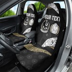 Personalized Magpie Football Car Seat Cover Easter Egg Pattern Monochrome Tribal Dot Art Style