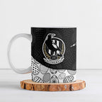 Personalized Magpie Football Ceramic Mug Easter Egg Pattern Monochrome Tribal Dot Art Style
