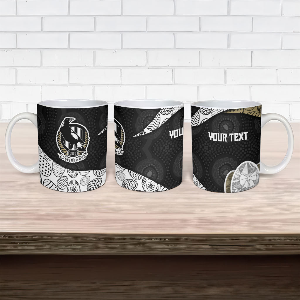 Personalized Magpie Football Ceramic Mug Easter Egg Pattern Monochrome Tribal Dot Art Style