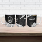 Personalized Magpie Football Ceramic Mug Easter Egg Pattern Monochrome Tribal Dot Art Style