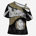 Personalized Magpie Football Cross Shoulder Shirt Easter Egg Pattern Monochrome Tribal Dot Art Style