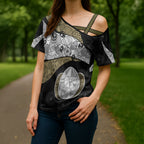 Personalized Magpie Football Cross Shoulder Shirt Easter Egg Pattern Monochrome Tribal Dot Art Style