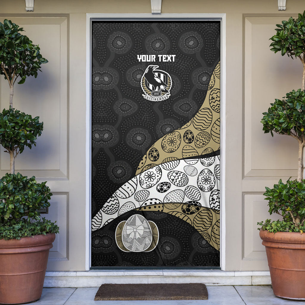 Personalized Magpie Football Door Cover Easter Egg Pattern Monochrome Tribal Dot Art Style