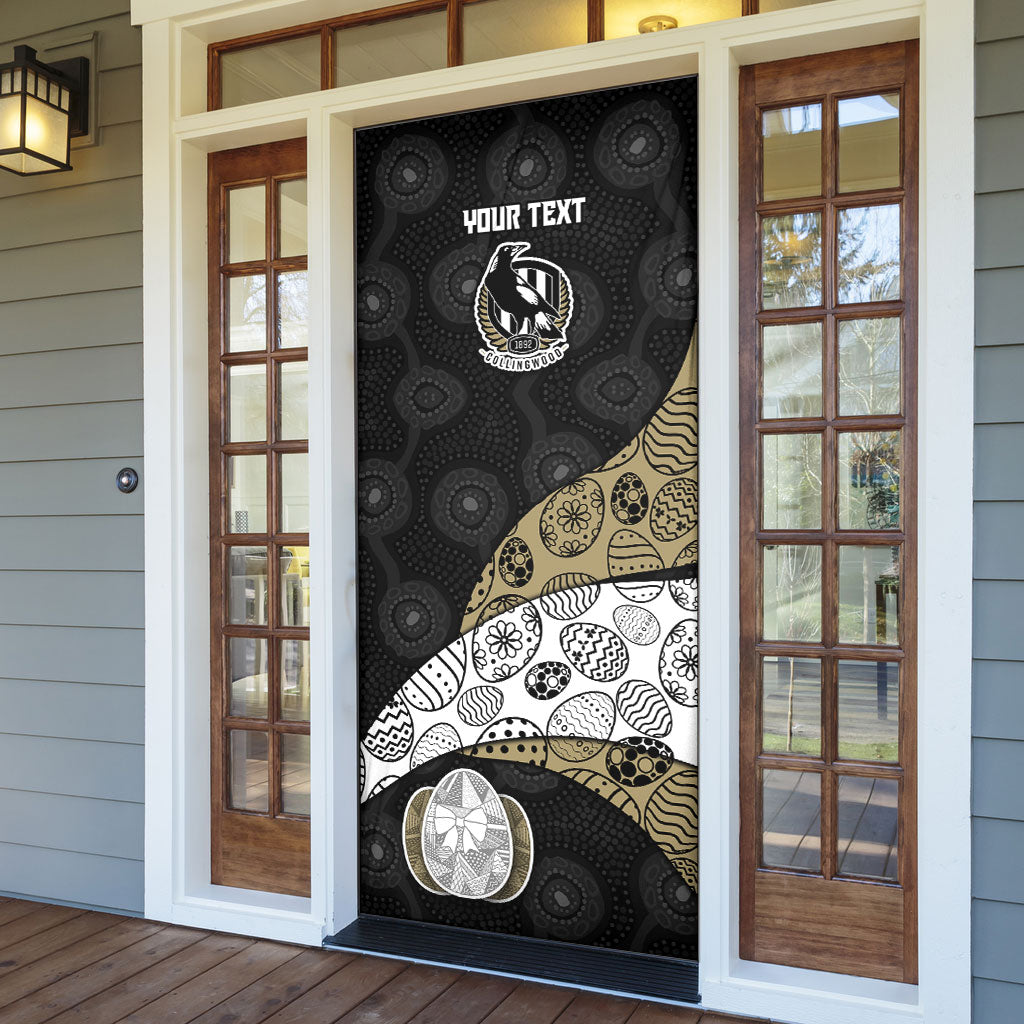 Personalized Magpie Football Door Cover Easter Egg Pattern Monochrome Tribal Dot Art Style