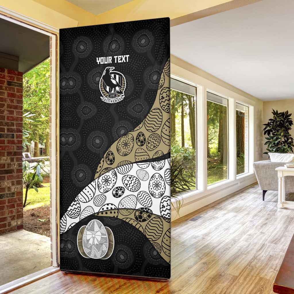 Personalized Magpie Football Door Cover Easter Egg Pattern Monochrome Tribal Dot Art Style
