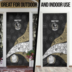 Personalized Magpie Football Door Cover Easter Egg Pattern Monochrome Tribal Dot Art Style
