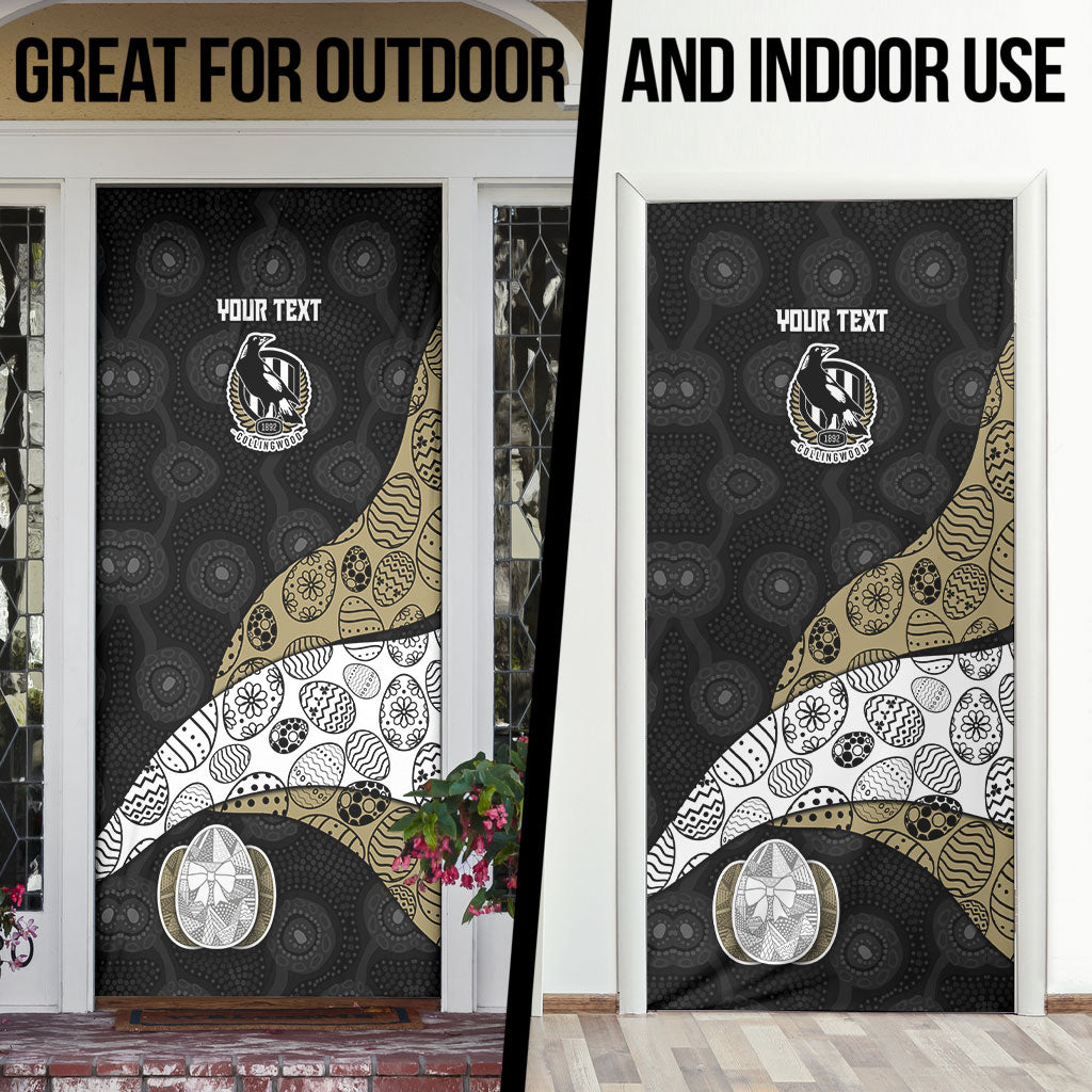 Personalized Magpie Football Door Cover Easter Egg Pattern Monochrome Tribal Dot Art Style
