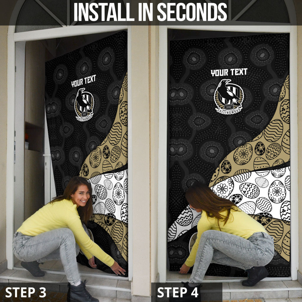 Personalized Magpie Football Door Cover Easter Egg Pattern Monochrome Tribal Dot Art Style