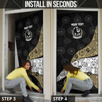 Personalized Magpie Football Door Cover Easter Egg Pattern Monochrome Tribal Dot Art Style