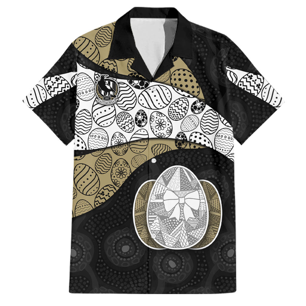 Personalized Magpie Football Family Matching Off Shoulder Maxi Dress and Hawaiian Shirt Easter Egg Pattern Monochrome Tribal Dot Art Style
