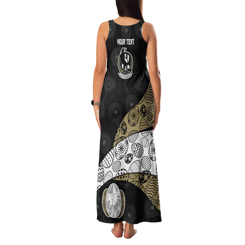 Personalized Magpie Football Family Matching Tank Maxi Dress and Hawaiian Shirt Easter Egg Pattern Monochrome Tribal Dot Art Style