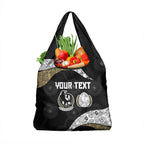 Personalized Magpie Football Grocery Bag Easter Egg Pattern Monochrome Tribal Dot Art Style