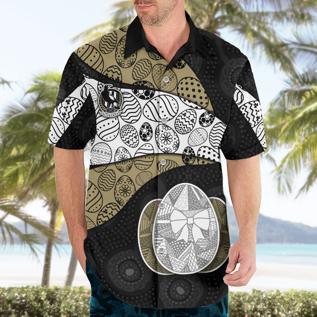 Personalized Magpie Football Hawaiian Shirt Easter Egg Pattern Monochrome Tribal Dot Art Style
