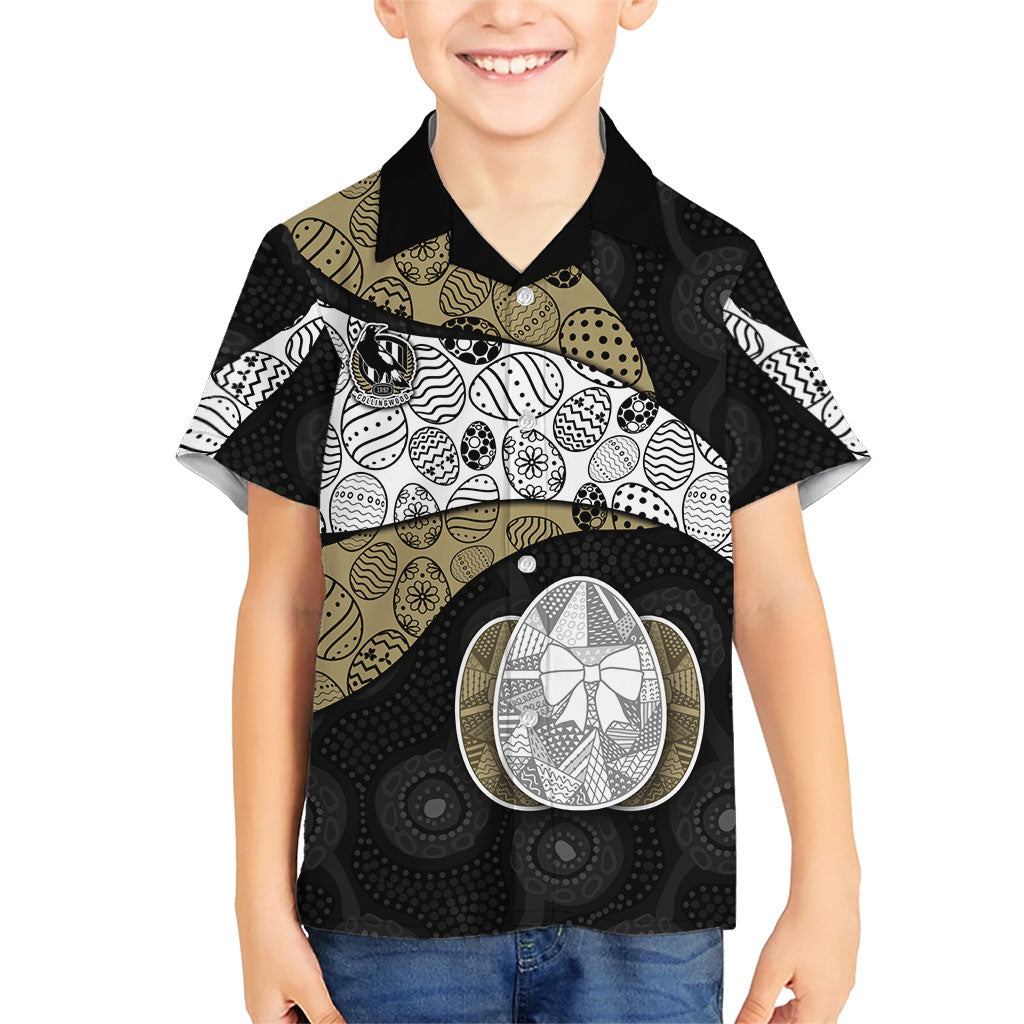 Personalized Magpie Football Hawaiian Shirt Easter Egg Pattern Monochrome Tribal Dot Art Style