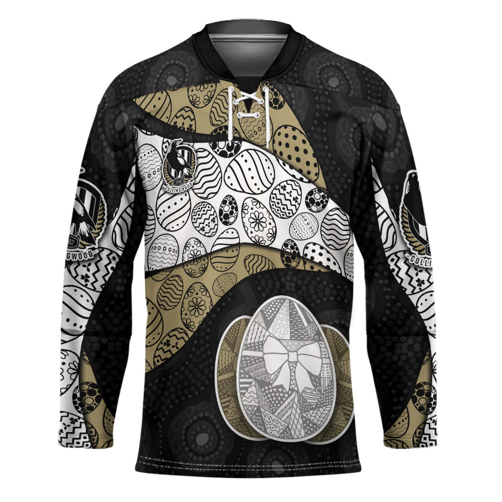 Personalized Magpie Football Hockey Jersey Easter Egg Pattern Monochrome Tribal Dot Art Style