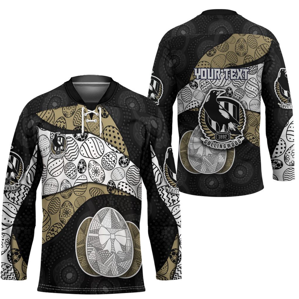 Personalized Magpie Football Hockey Jersey Easter Egg Pattern Monochrome Tribal Dot Art Style