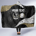 Personalized Magpie Football Hooded Blanket Easter Egg Pattern Monochrome Tribal Dot Art Style