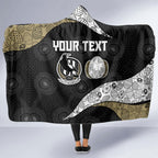 Personalized Magpie Football Hooded Blanket Easter Egg Pattern Monochrome Tribal Dot Art Style