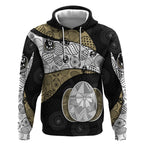 Personalized Magpie Football Hoodie Easter Egg Pattern Monochrome Tribal Dot Art Style