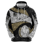 Personalized Magpie Football Hoodie Easter Egg Pattern Monochrome Tribal Dot Art Style