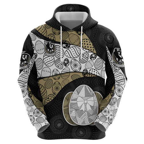 Personalized Magpie Football Hoodie Easter Egg Pattern Monochrome Tribal Dot Art Style