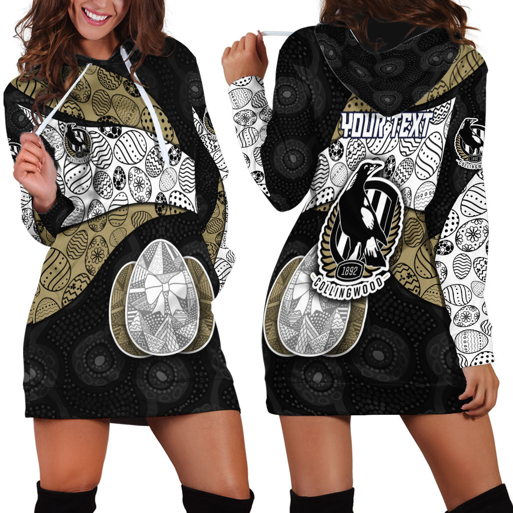 Personalized Magpie Football Hoodie Dress Easter Egg Pattern Monochrome Tribal Dot Art Style