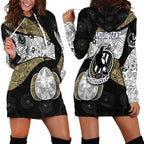 Personalized Magpie Football Hoodie Dress Easter Egg Pattern Monochrome Tribal Dot Art Style