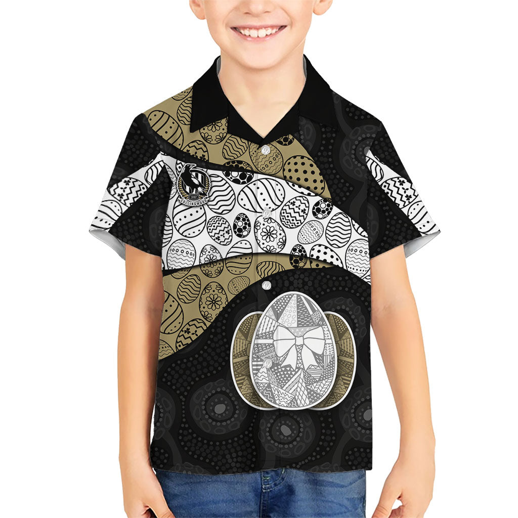 Personalized Magpie Football Kid Hawaiian Shirt Easter Egg Pattern Monochrome Tribal Dot Art Style