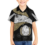 Personalized Magpie Football Kid Hawaiian Shirt Easter Egg Pattern Monochrome Tribal Dot Art Style