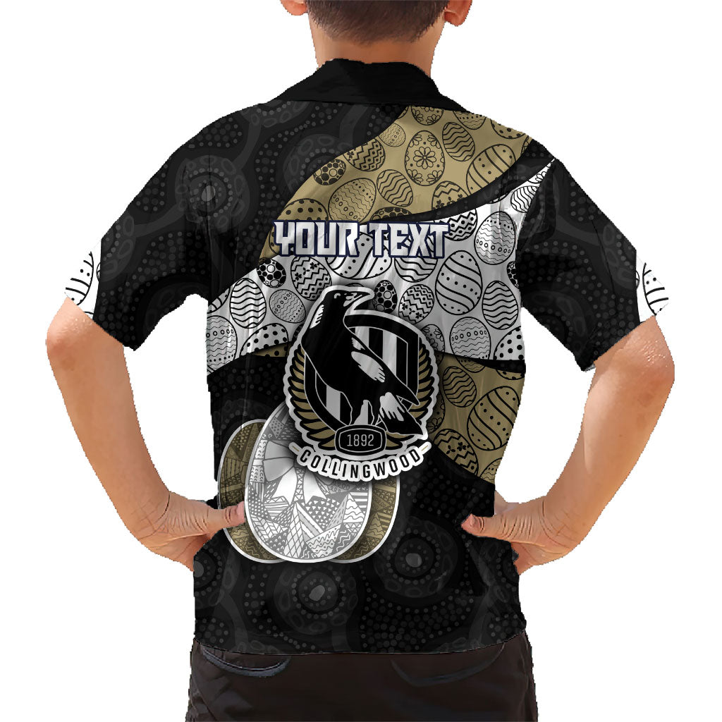 Personalized Magpie Football Kid Hawaiian Shirt Easter Egg Pattern Monochrome Tribal Dot Art Style