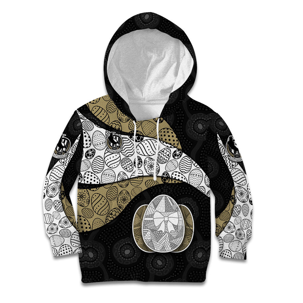Personalized Magpie Football Kid Hoodie Easter Egg Pattern Monochrome Tribal Dot Art Style