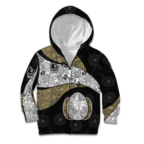 Personalized Magpie Football Kid Hoodie Easter Egg Pattern Monochrome Tribal Dot Art Style