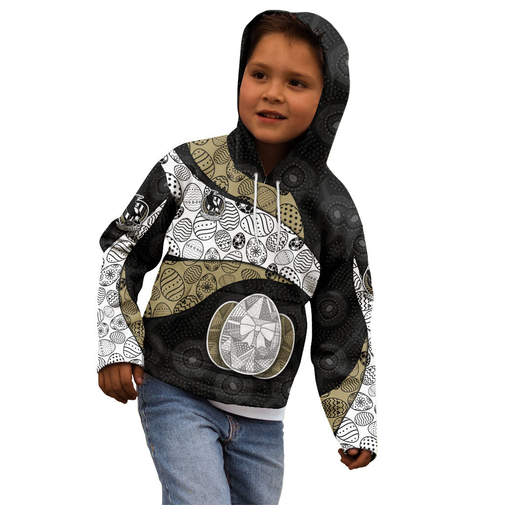 Personalized Magpie Football Kid Hoodie Easter Egg Pattern Monochrome Tribal Dot Art Style