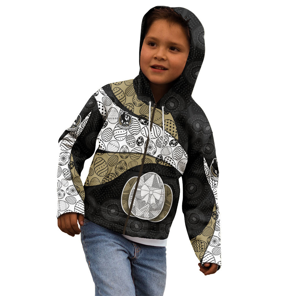 Personalized Magpie Football Kid Hoodie Easter Egg Pattern Monochrome Tribal Dot Art Style
