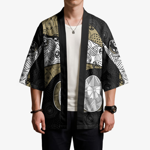 Personalized Magpie Football Kimono Easter Egg Pattern Monochrome Tribal Dot Art Style