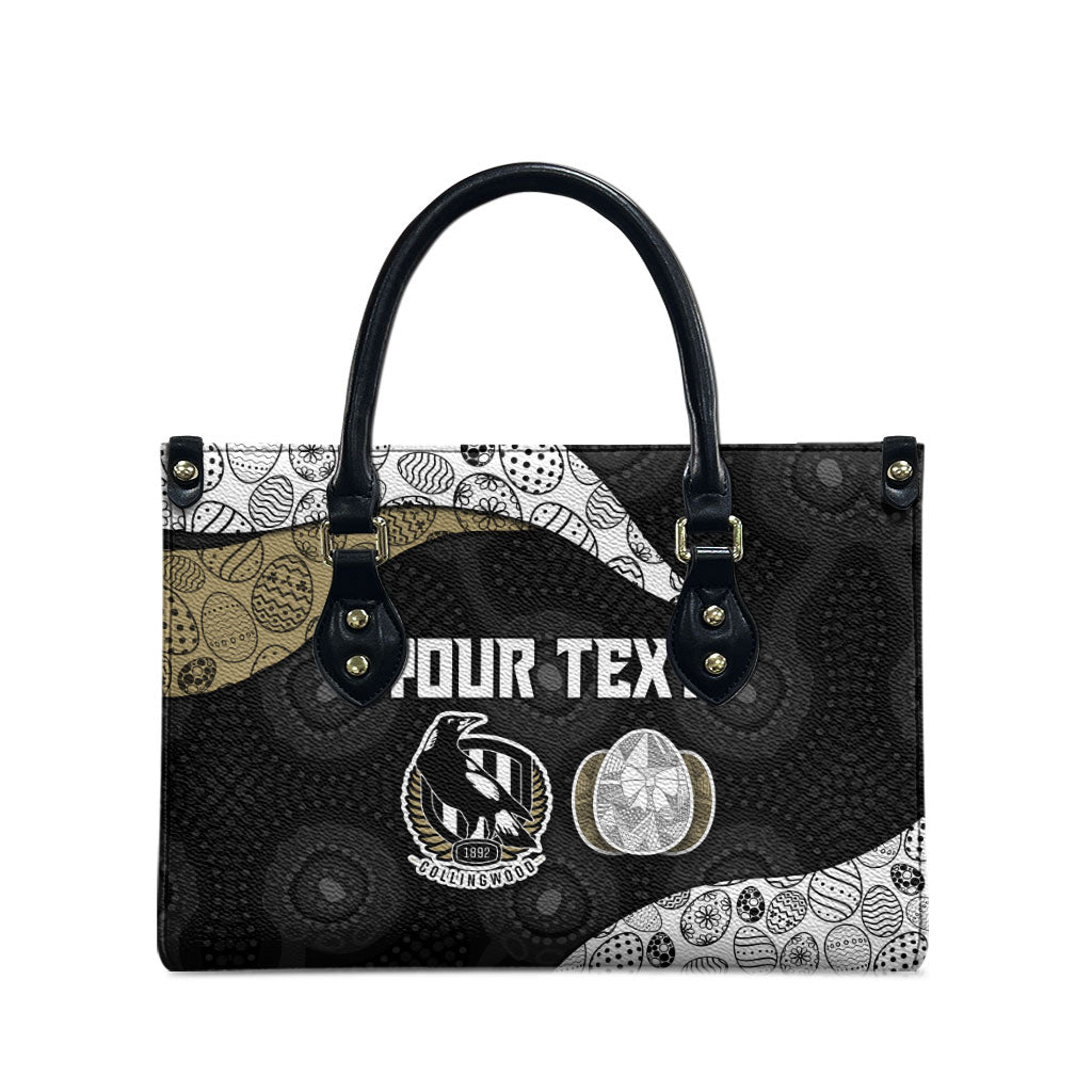 Personalized Magpie Football Leather Bag Easter Egg Pattern Monochrome Tribal Dot Art Style