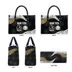 Personalized Magpie Football Leather Bag Easter Egg Pattern Monochrome Tribal Dot Art Style