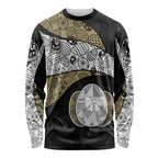 Personalized Magpie Football Long Sleeve Shirt Easter Egg Pattern Monochrome Tribal Dot Art Style